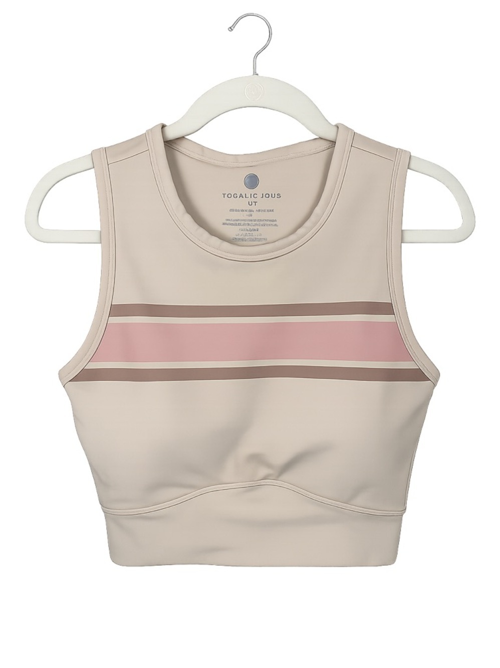 YOGALICIOUS LUX Wondelink Chill Vibes Top Sports Bra Pink & Buff/Beige Small
